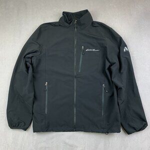 Eddie Bauer First Ascent Mens Sandstone Backbone Jacket Medium Black Full Zip